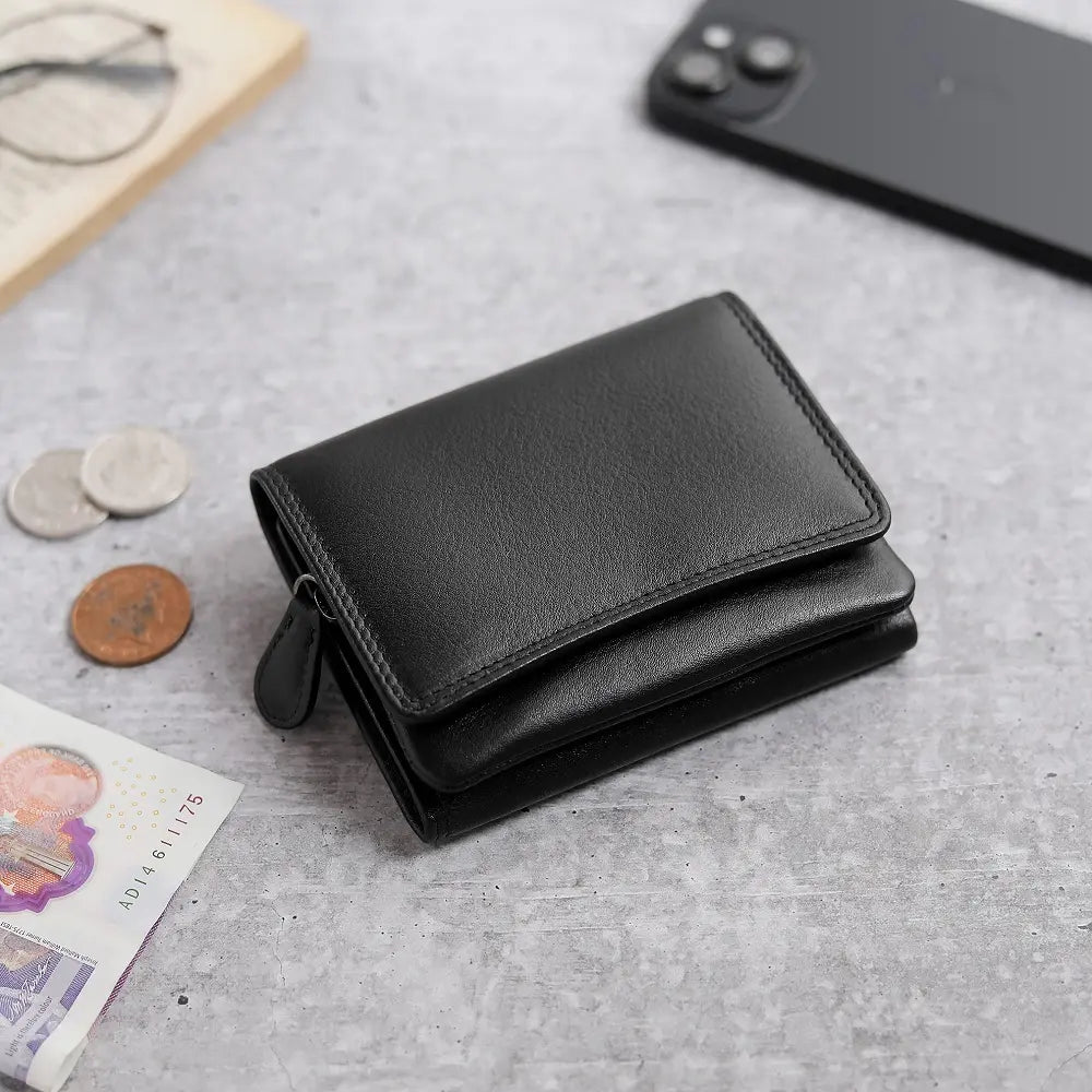 Soft Leather Purse Giorgia Verona Black-4