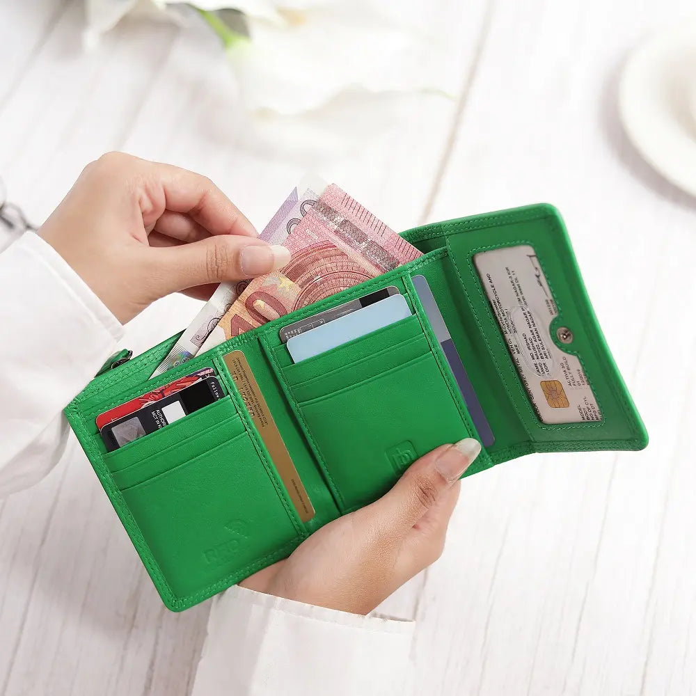 Soft Leather Purse Giorgia Verona Green-6