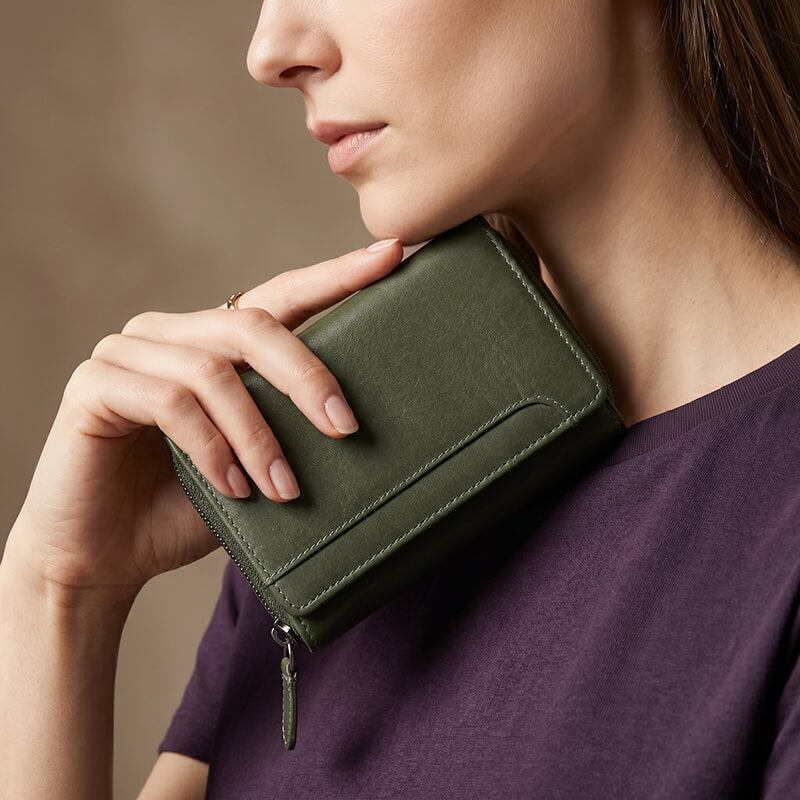 Soft Leather Trifold Purse For Women - Velura