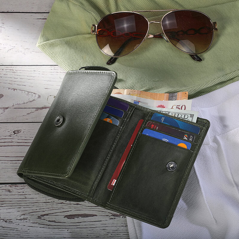 Soft Leather Trifold Purse For Women - Velura