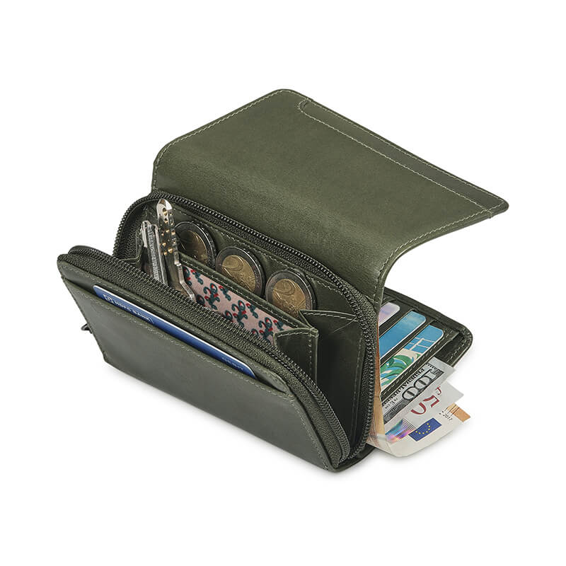 Soft Leather Trifold Purse For Women - Velura