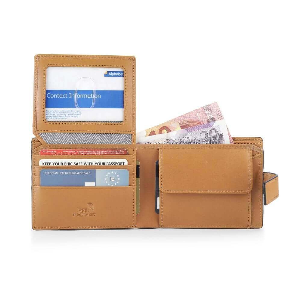 Tan Bifold Wallet RFID with tab &#8211; Outback 6404 (3)