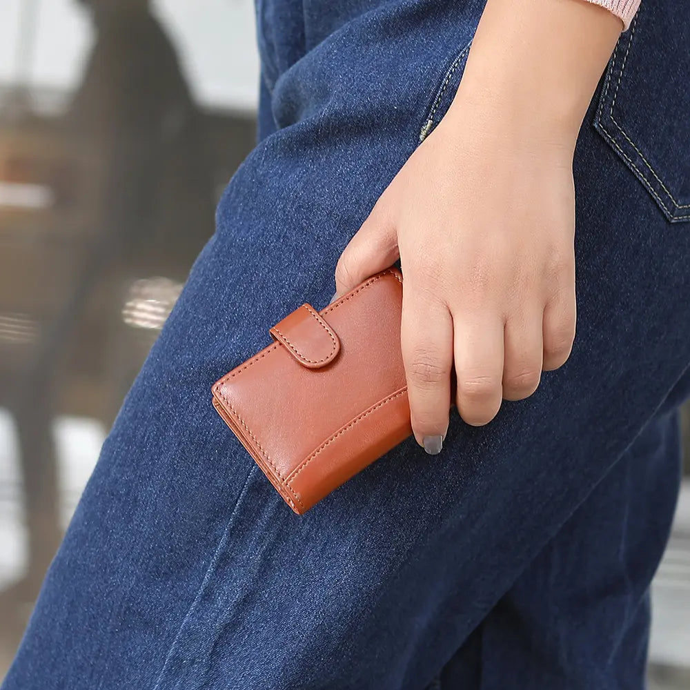 Tan Premium Leather RFID Credit Card Holder 6