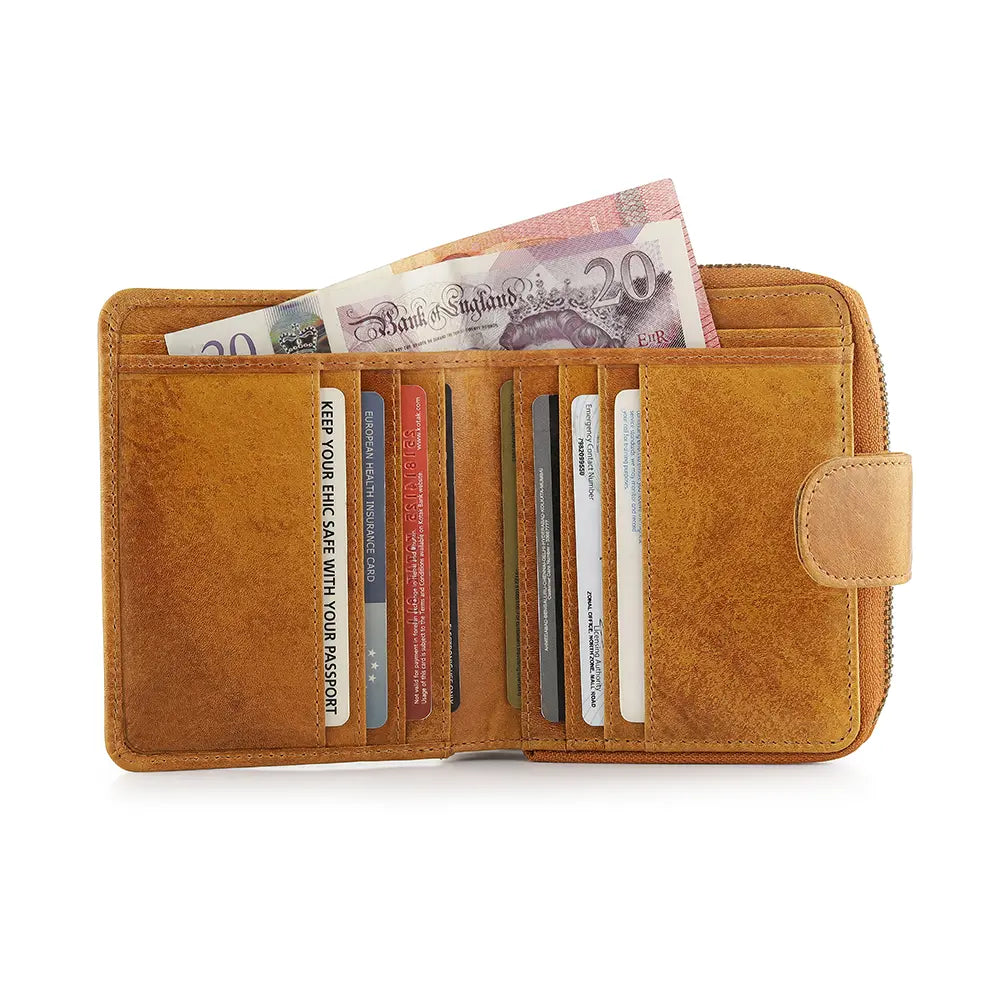 Tan Small Leather Purse Eterna Grace 04