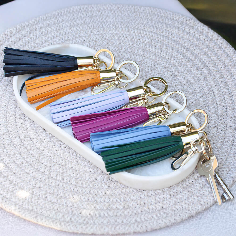 Leather Tassel Keychain - Eden