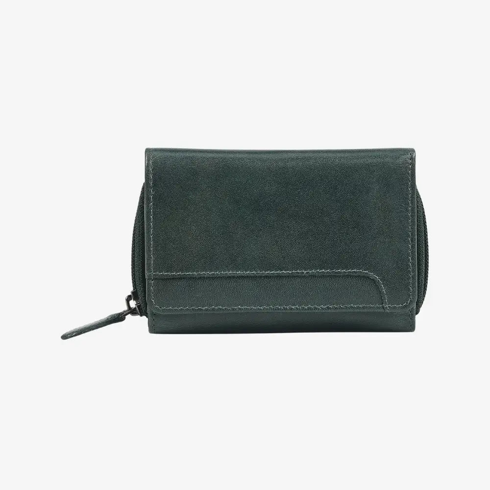 Teal trifold purse component on a white background 