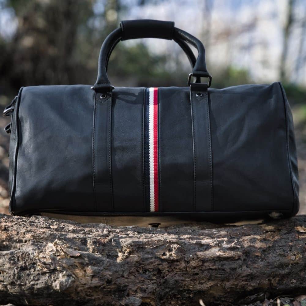 Texan Black Holdall with Stripe 8410BLK (2)