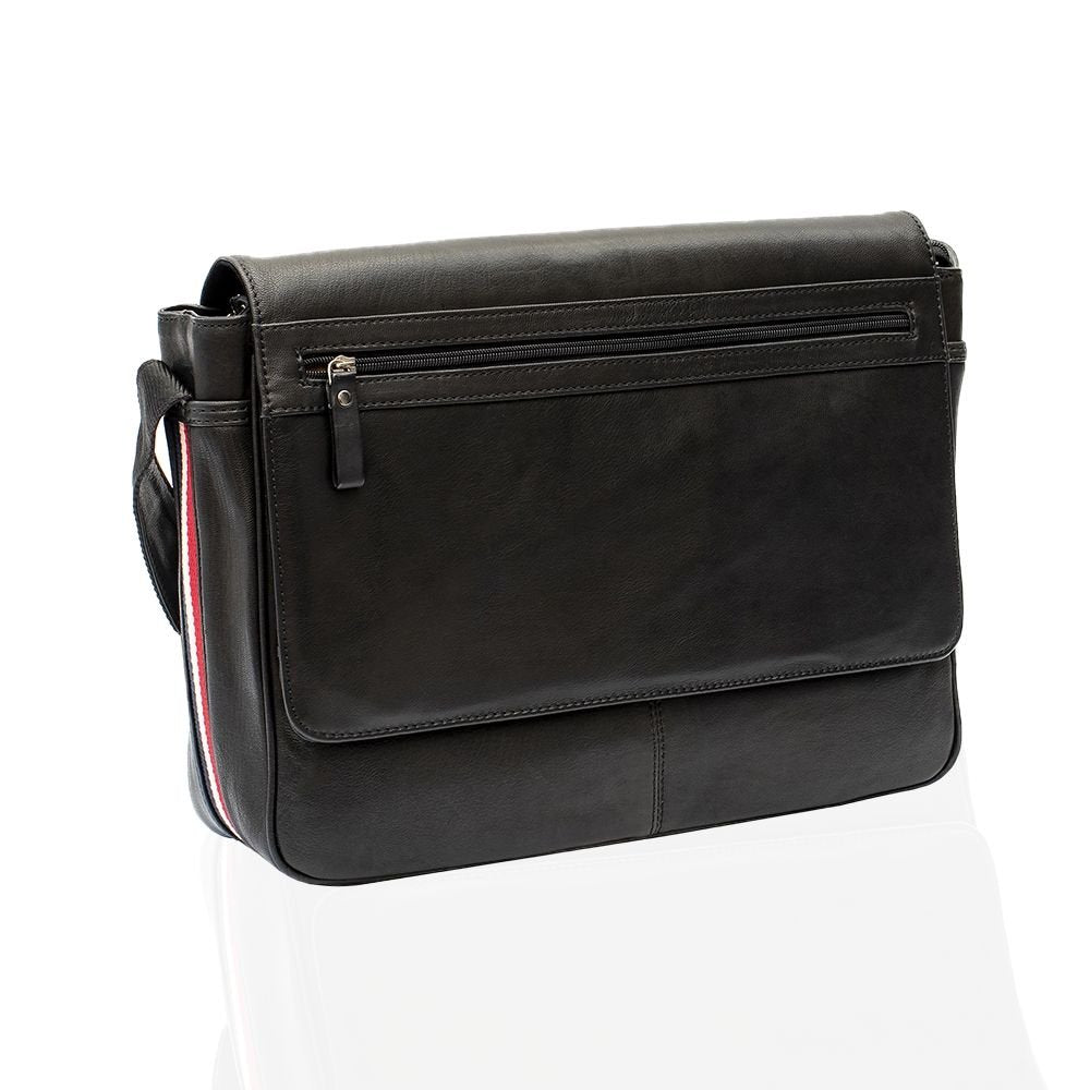Leather Laptop Messenger Bag Texan Stripe