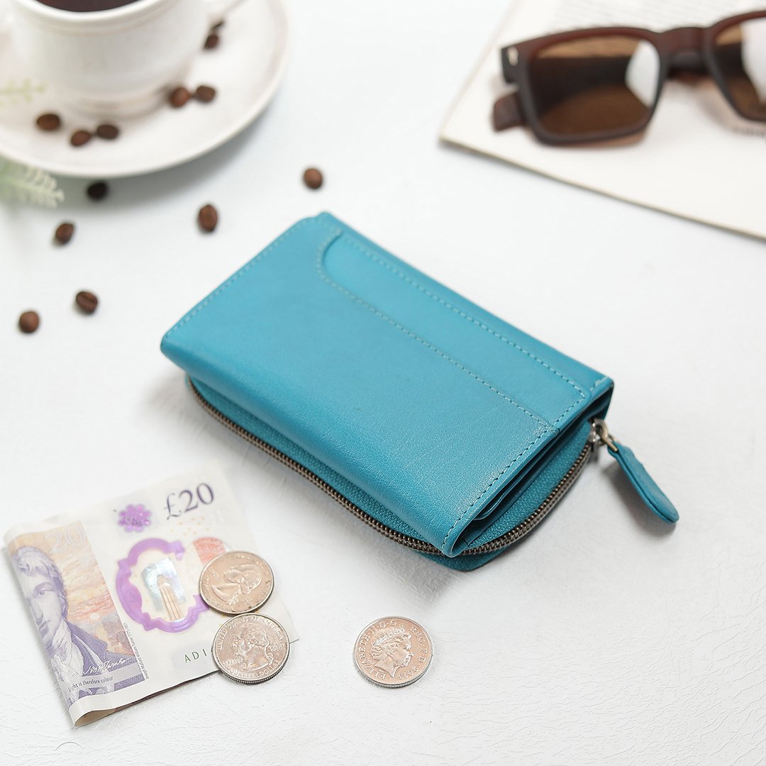 Turquoise Leather Purse For Women Velura 21953 &#8211; 1
