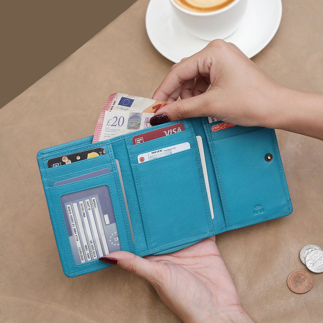 Turquoise Leather Purse For Women Velura 21953 &#8211; 2