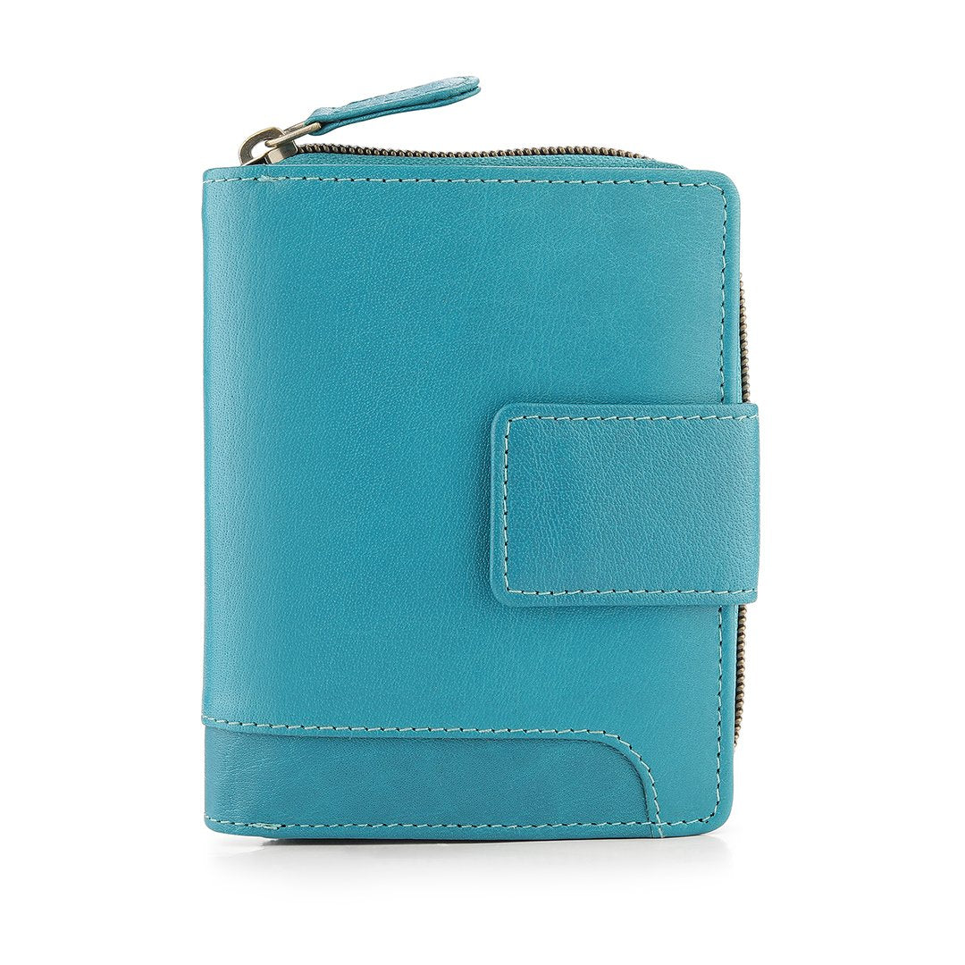 Velura Leather Purse Medium Zip Around Trifold