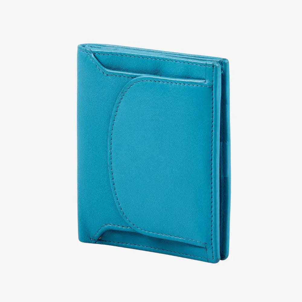  Turquoise real leather coin tray purse with note section 