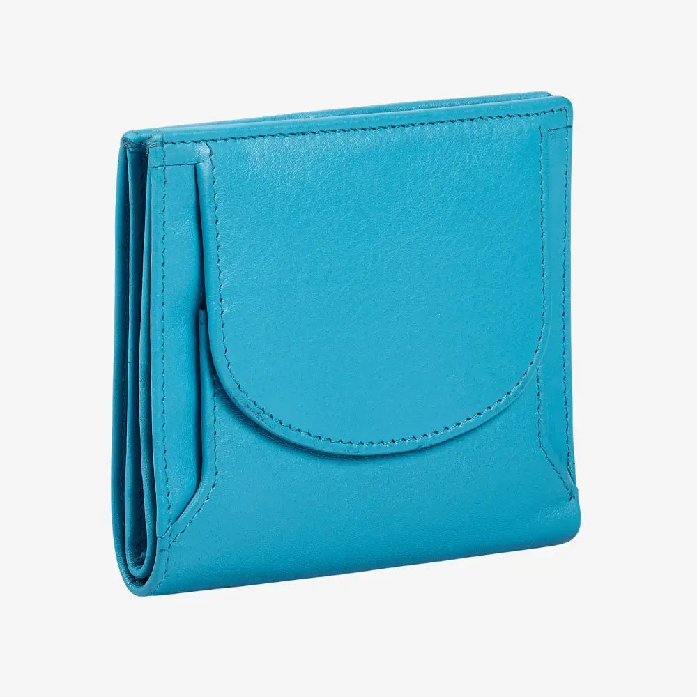  Turquoise real leather coin tray purse with note section 