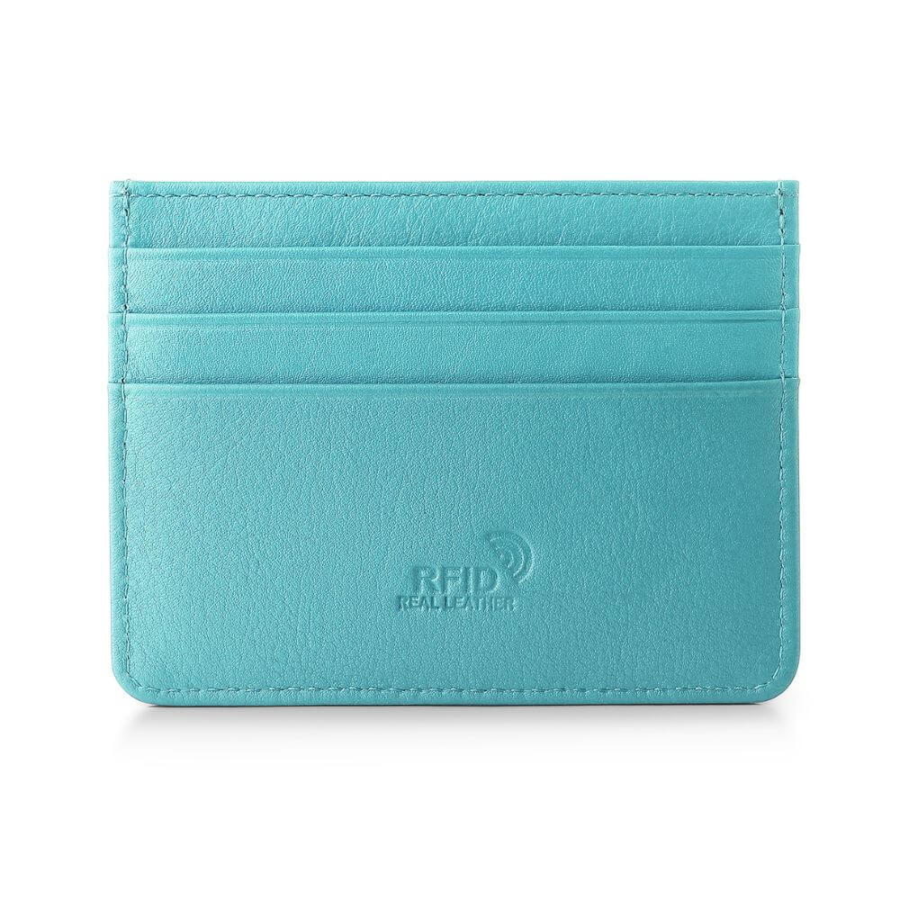 Slim Leather Card Holder with RFID Protection