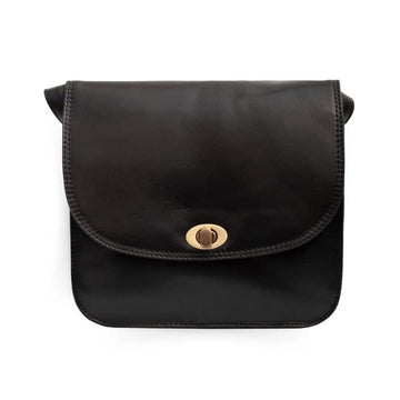 Large Triple-Compartment Leather Handbag - Elena Tuscan