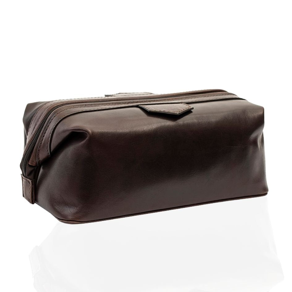 Luxury Leather Washbag - Sandro Tuscan