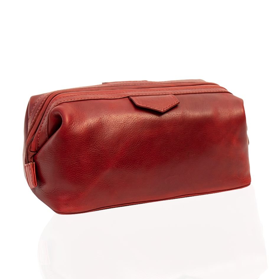 Luxury Leather Washbag - Sandro Tuscan