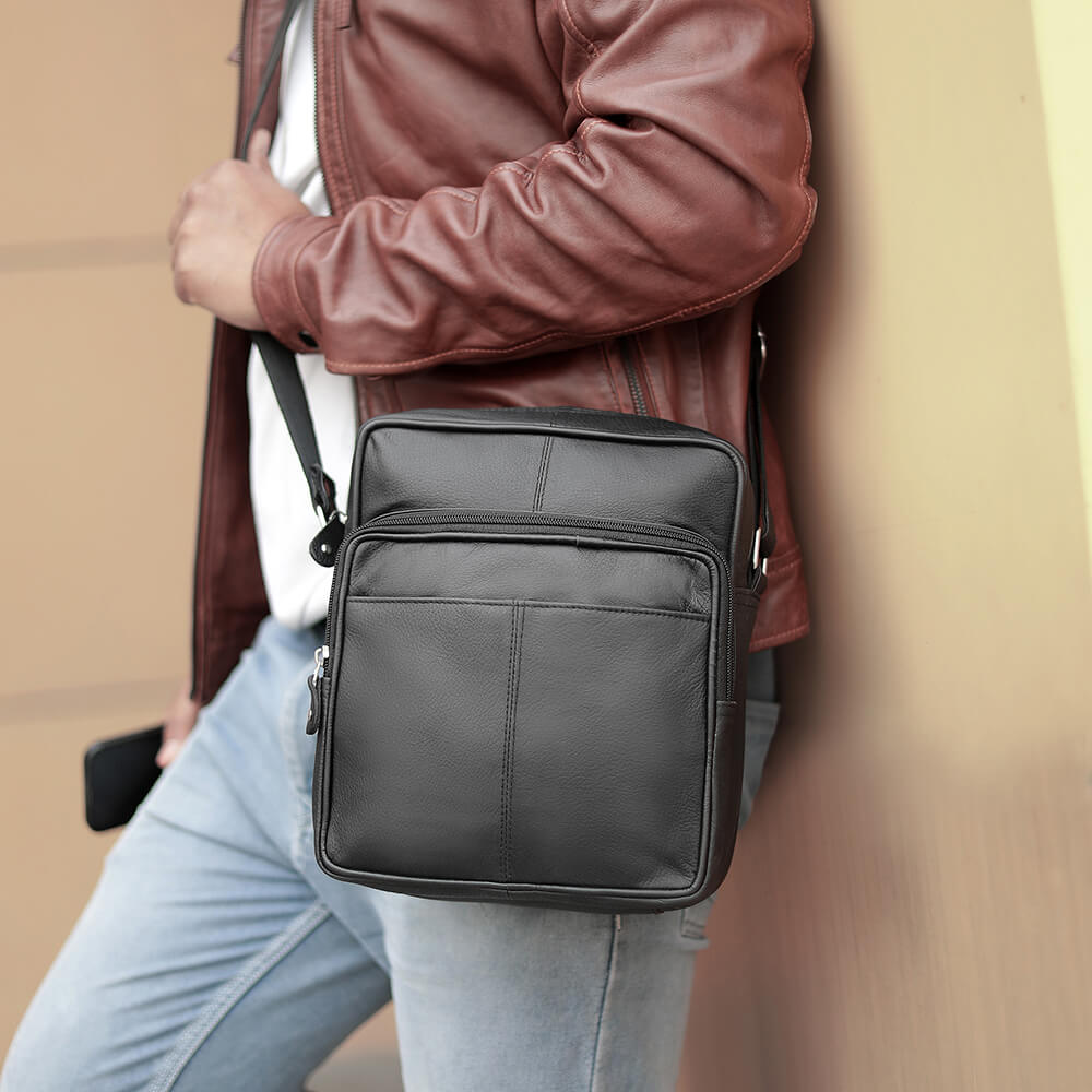 Upcycled Leather Crossbody Bag