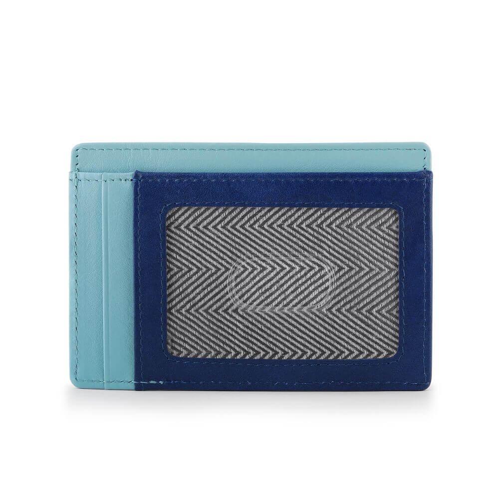Vertical Leather Lined Cardholder Rio 786 &#8211; Blue (2)