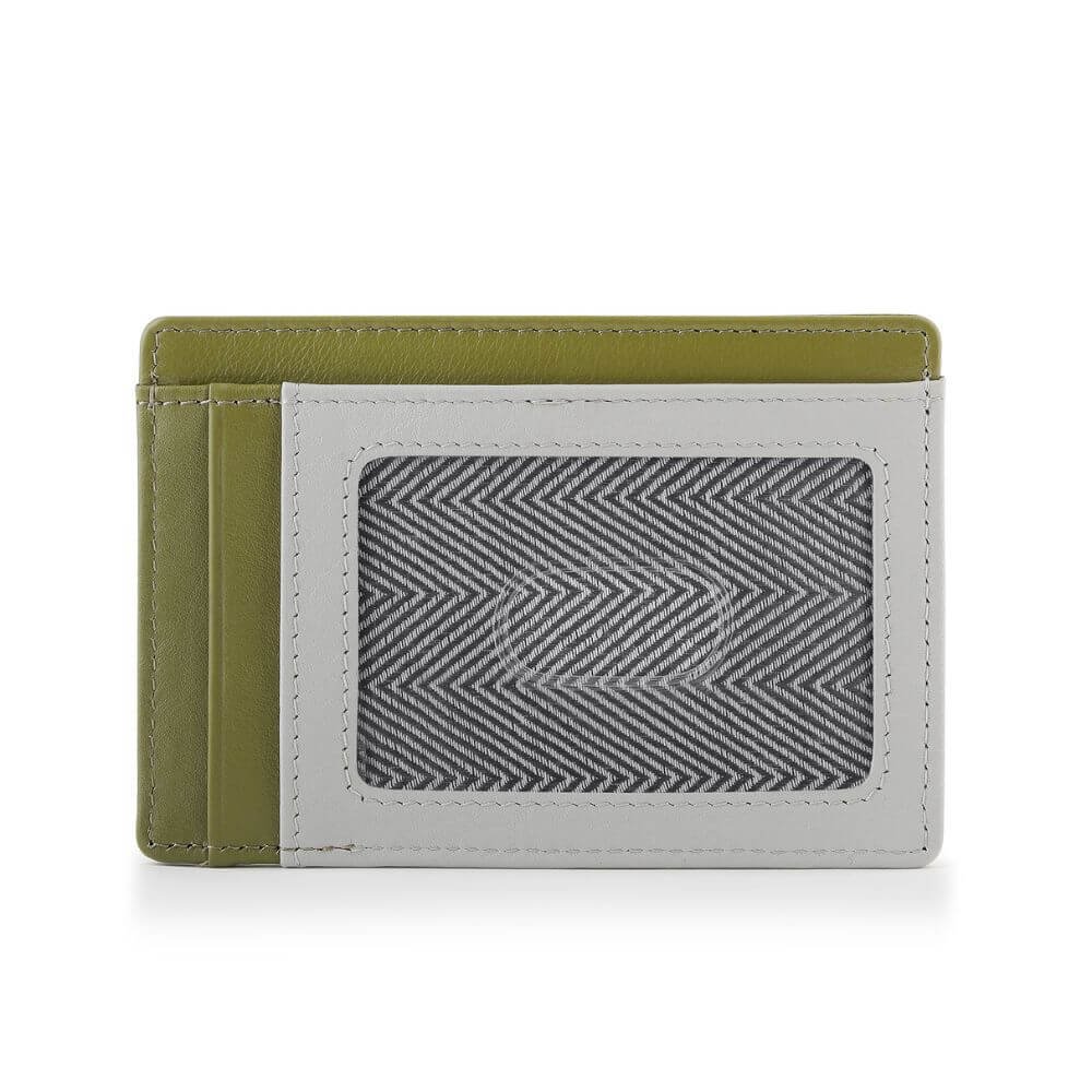 Vertical Leather Lined Cardholder Rio 786 &#8211; Green (2)