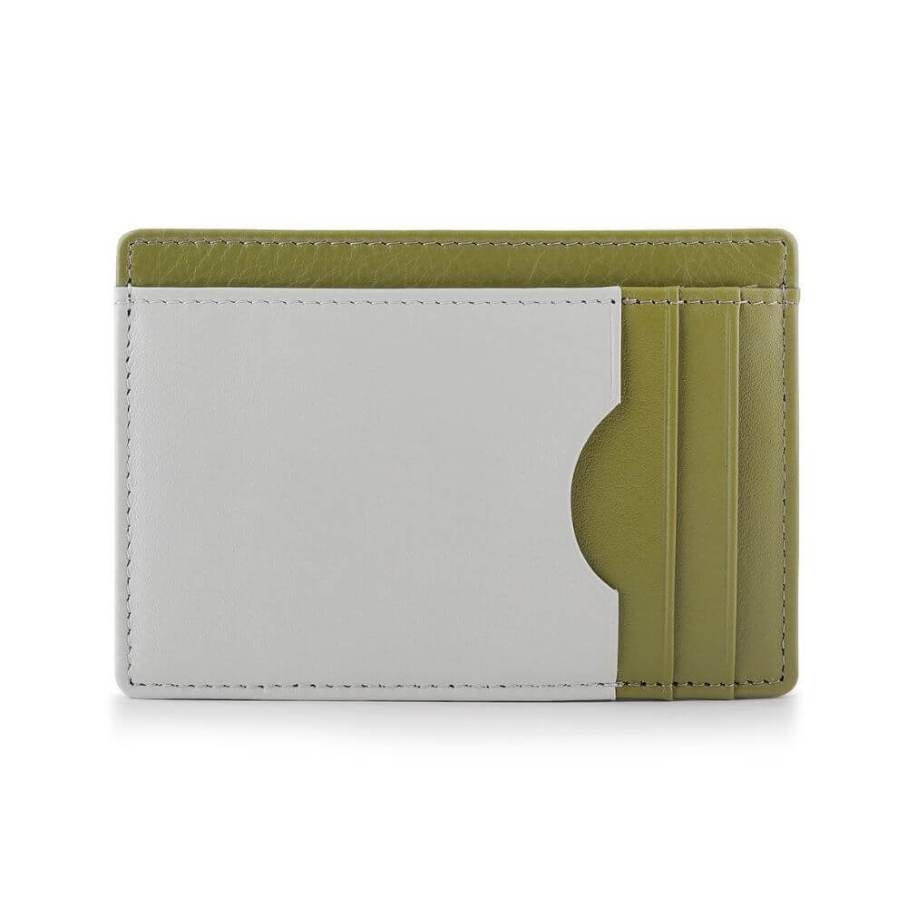 Vertical Leather Lined Cardholder Rio 786 &#8211; Green