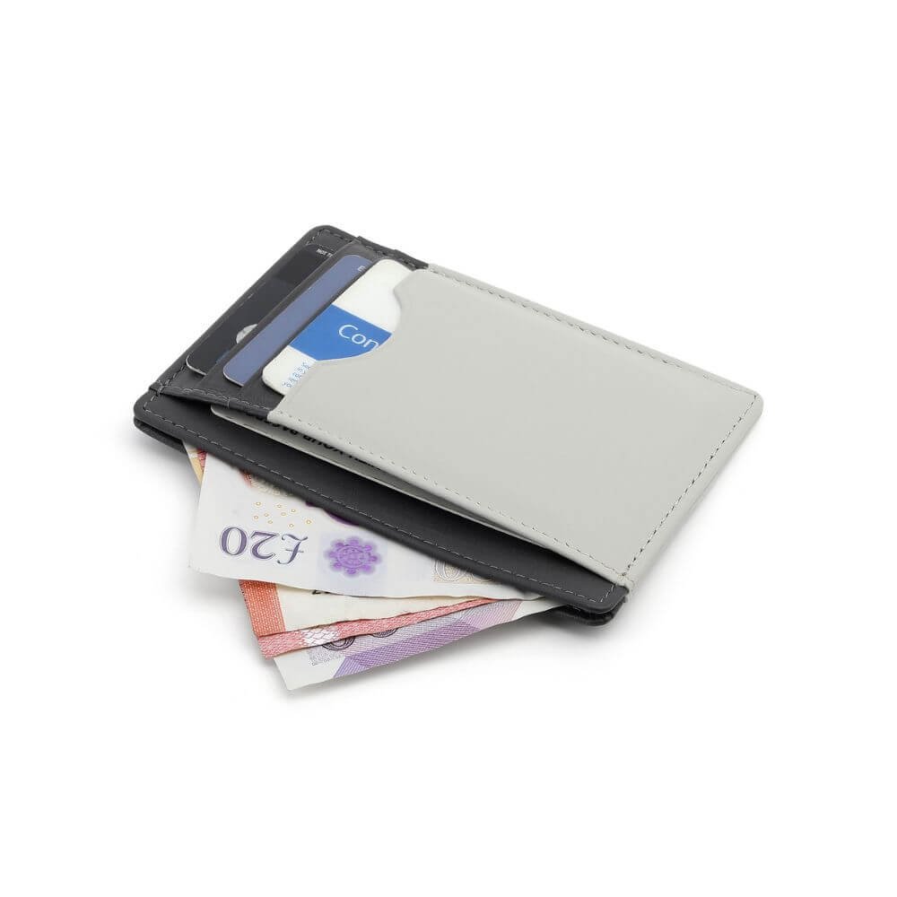 Vertical Leather Lined Cardholder Rio 786 &#8211; Grey