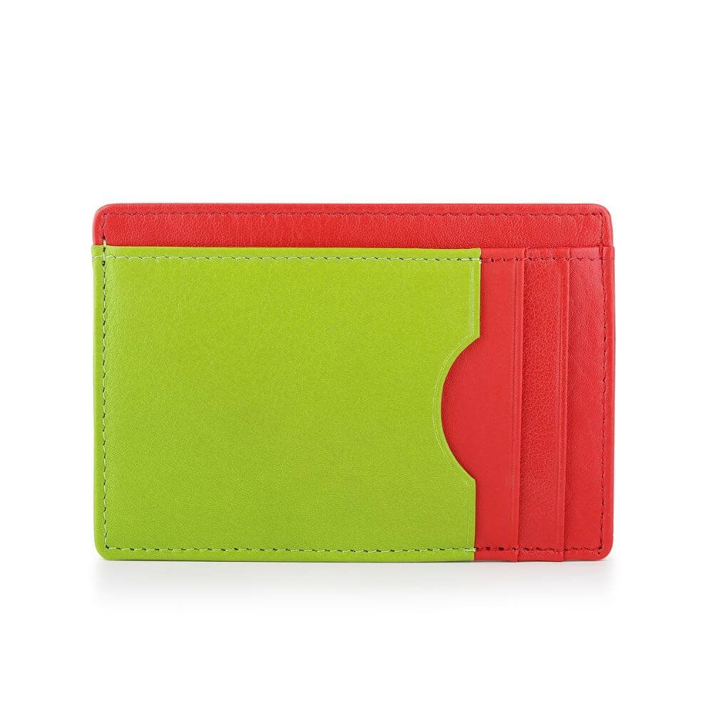Vertical Leather Lined Cardholder Rio 786 &#8211; Lime (2)