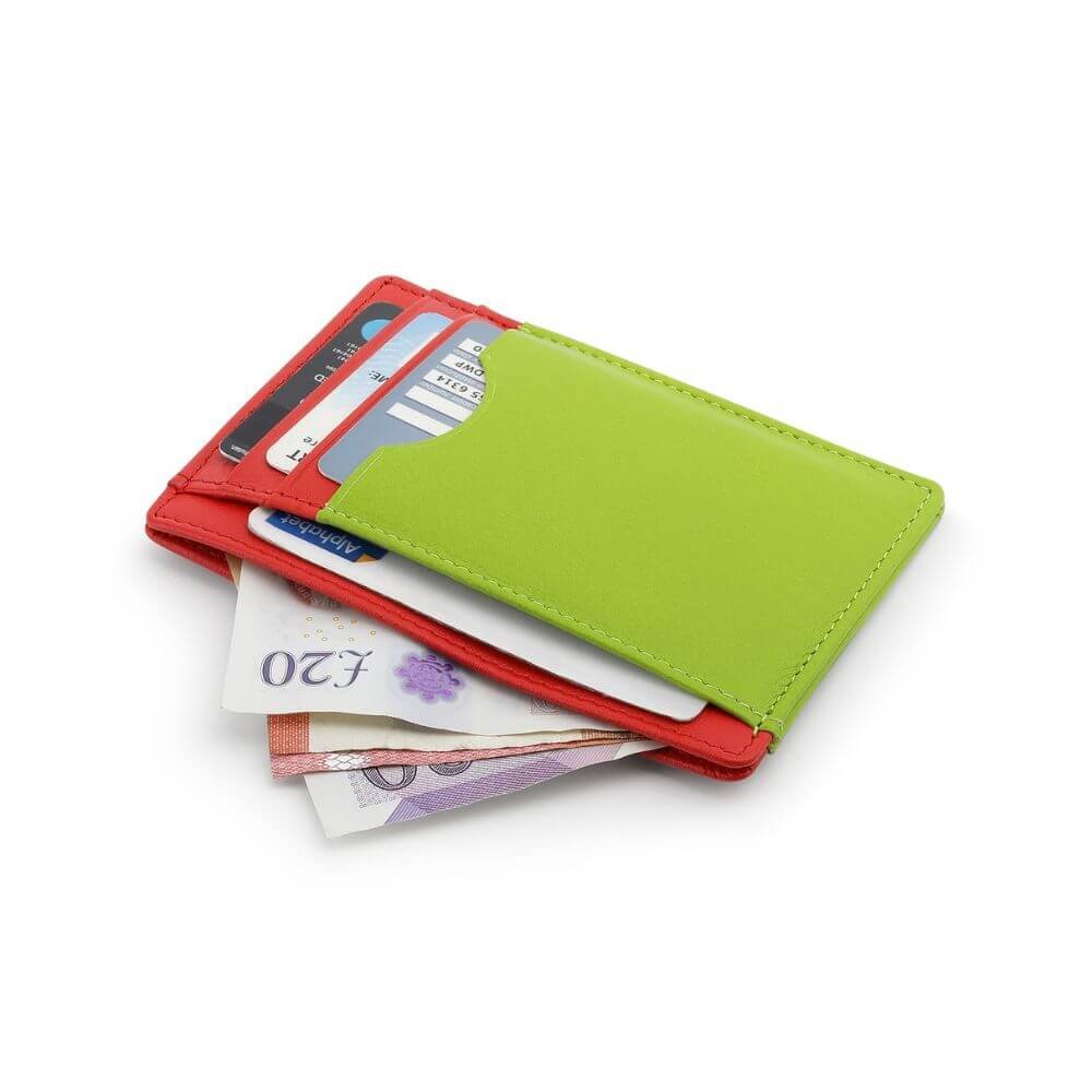 Vertical Leather Lined Cardholder Rio 786 &#8211; Lime (3)