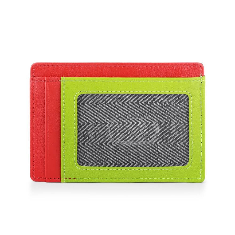 Vertical Leather Lined Cardholder Rio 786 &#8211; Lime