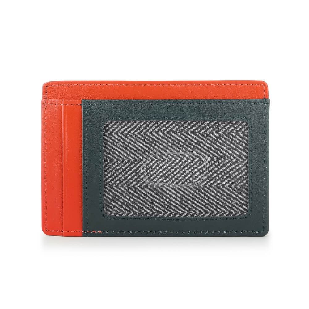 Vertical Leather Lined Cardholder Rio 786 &#8211; Orange (2)