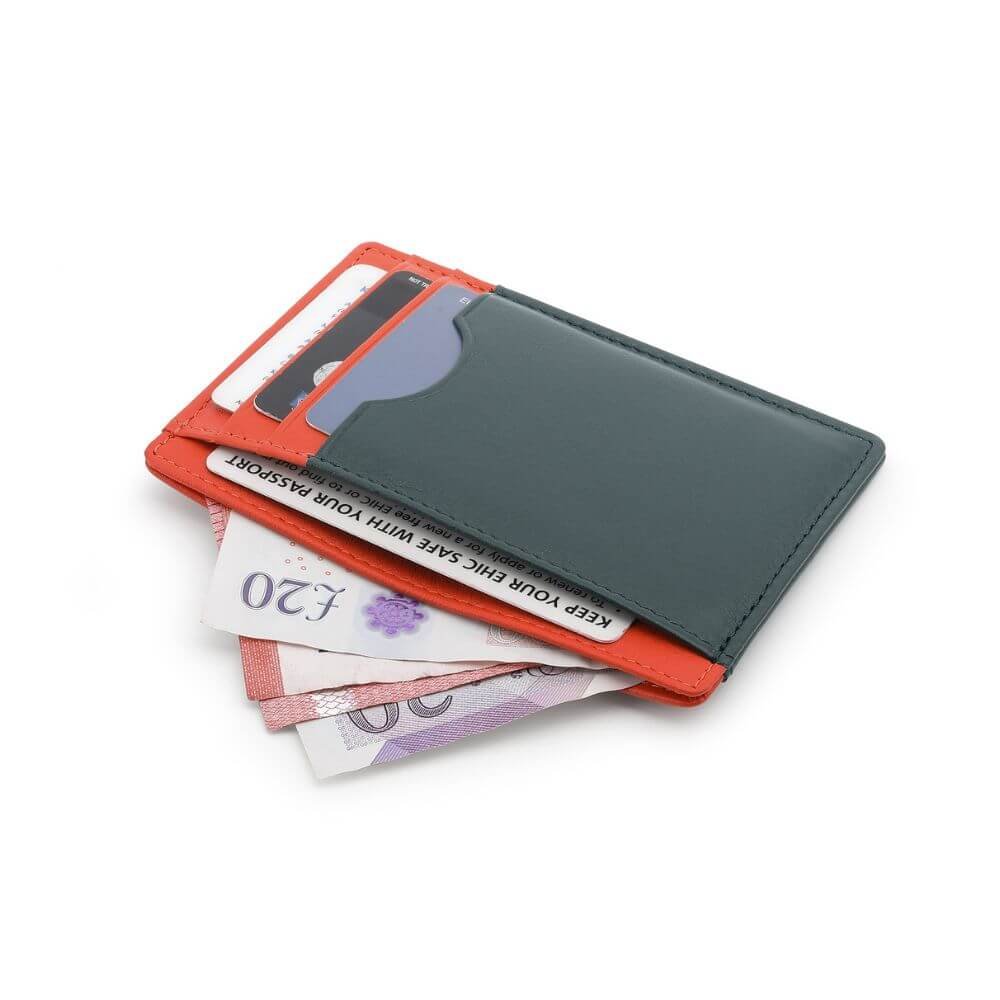 Vertical Leather Lined Cardholder Rio 786 &#8211; Orange (3)