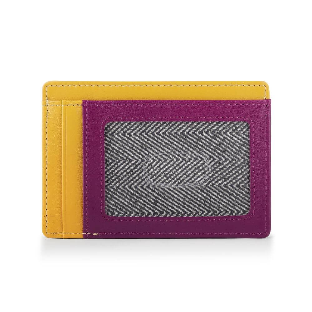Vertical Leather Lined Cardholder Rio 786 &#8211; Yellow (2)