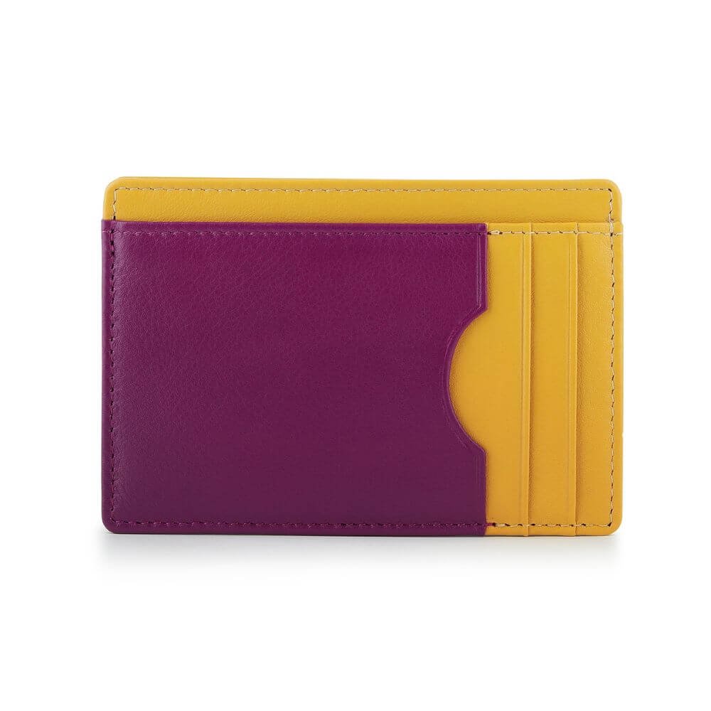Vertical Leather Lined Cardholder Rio 786 &#8211; Yellow (3)