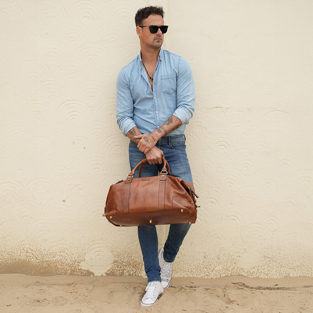 Leather Holdall Vintage Style Duffle Bag Ridgeback