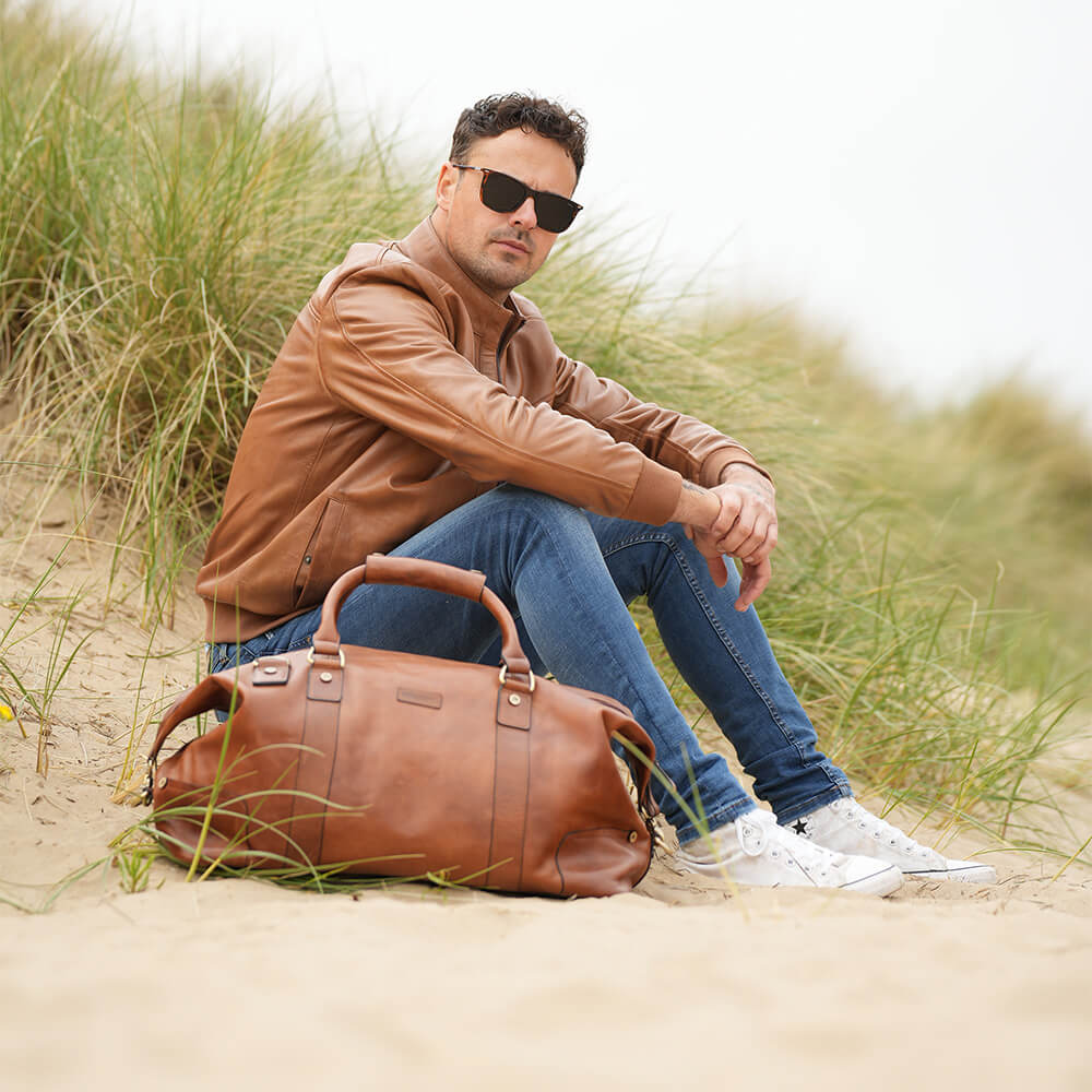 Leather Holdall Vintage Style Duffle Bag Ridgeback