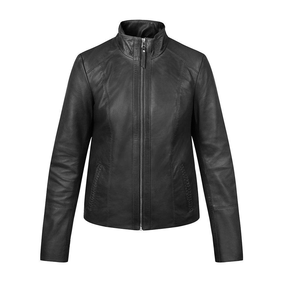 Women’s Black Leather Jacket Reilly 6156 -1