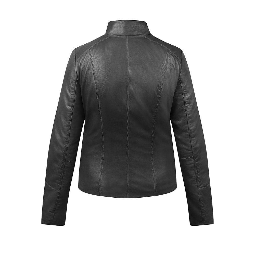 Women’s Black Leather Jacket Reilly 6156 -2