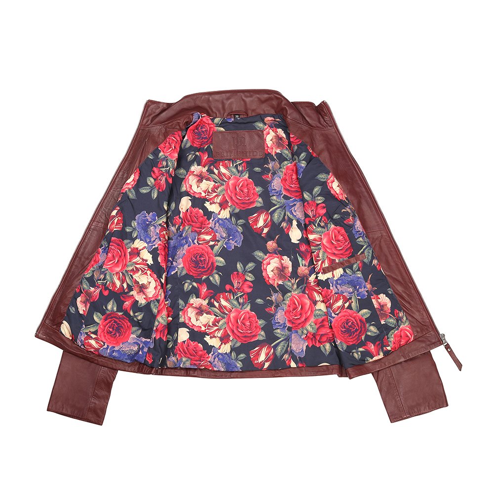 Women’s Plum Leather Jacket Reilly 6156 -7