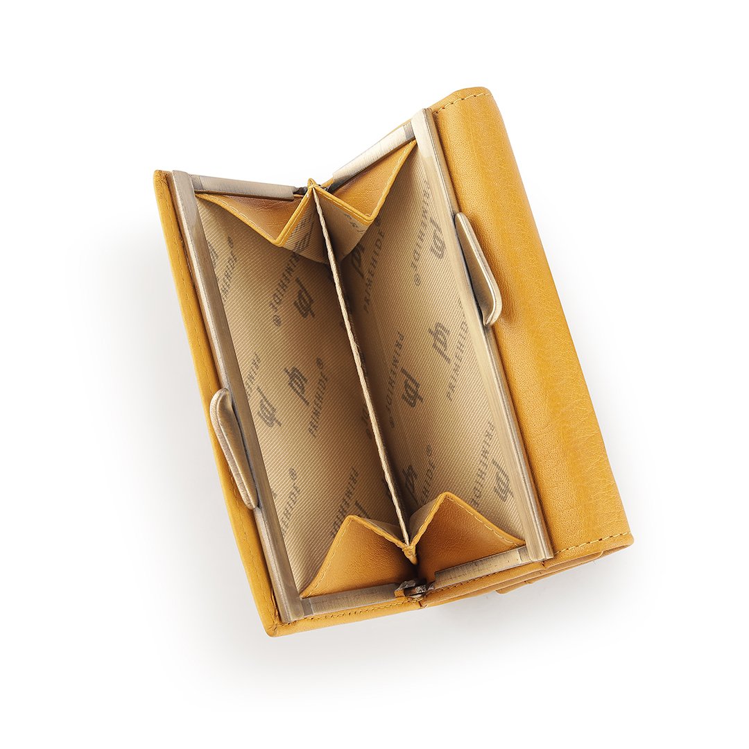 Velura Clip Frame Trifold Purse