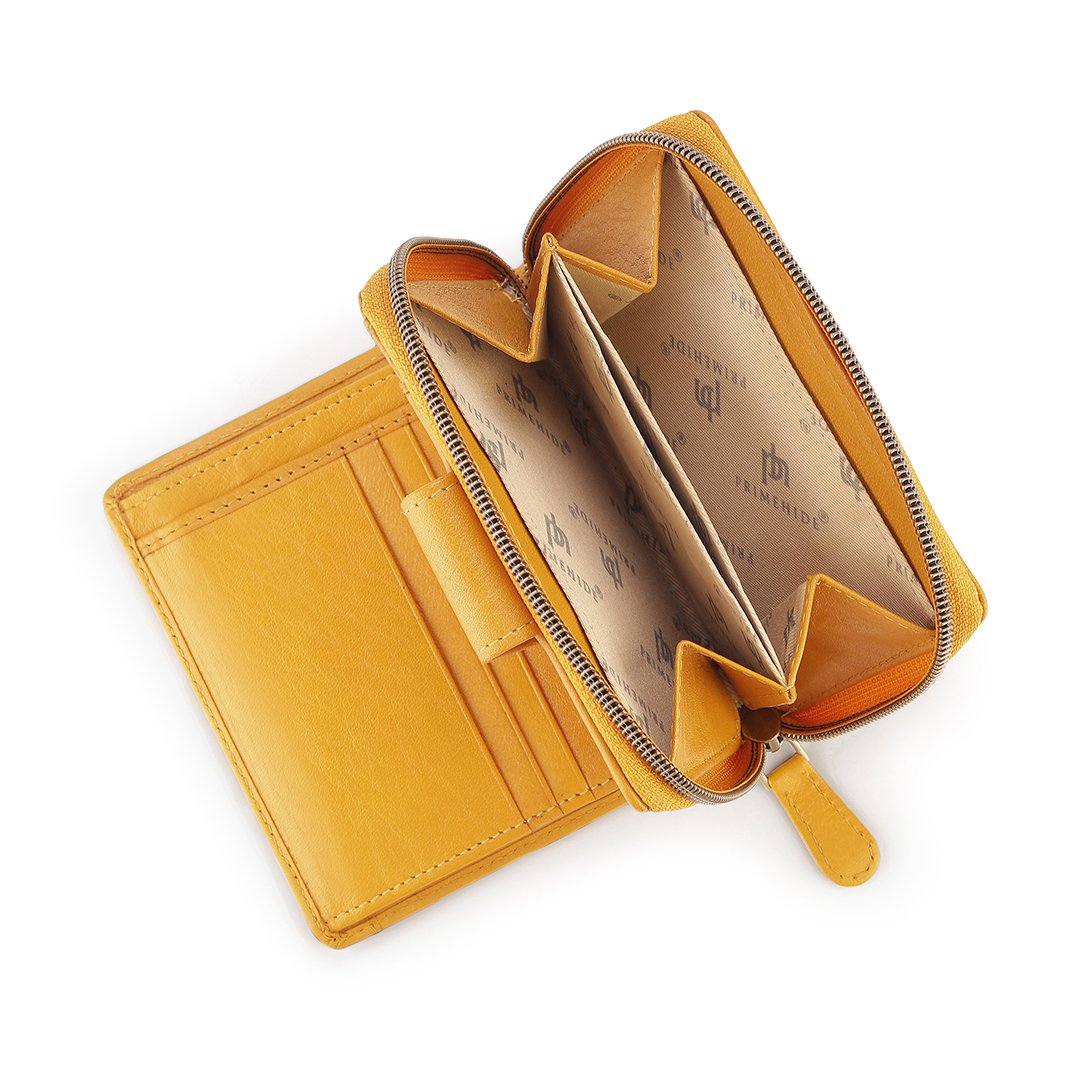 Velura Leather Purse Medium Zip Around Trifold