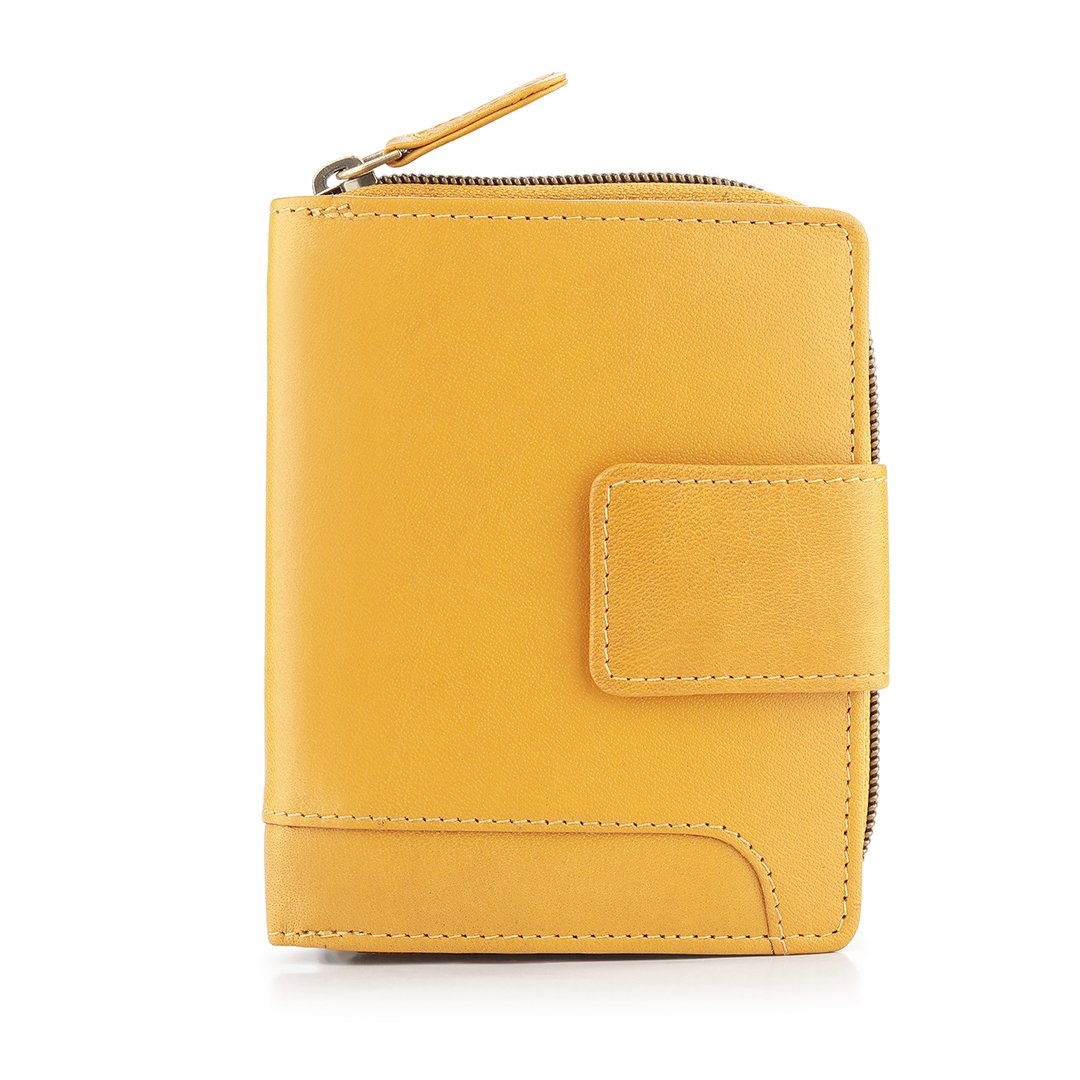 Velura Leather Purse Medium Zip Around Trifold