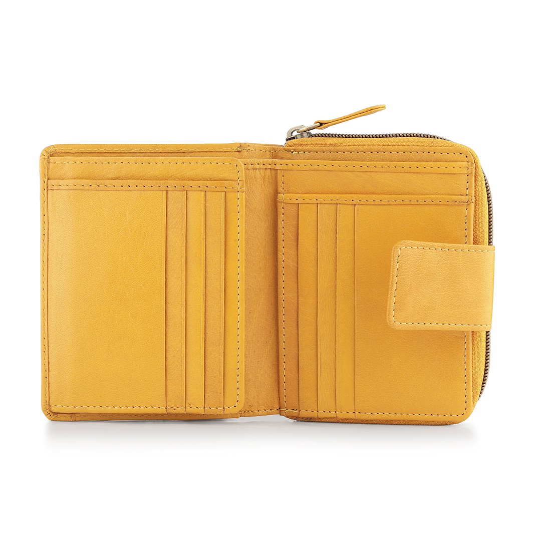 Velura Leather Purse Medium Zip Around Trifold