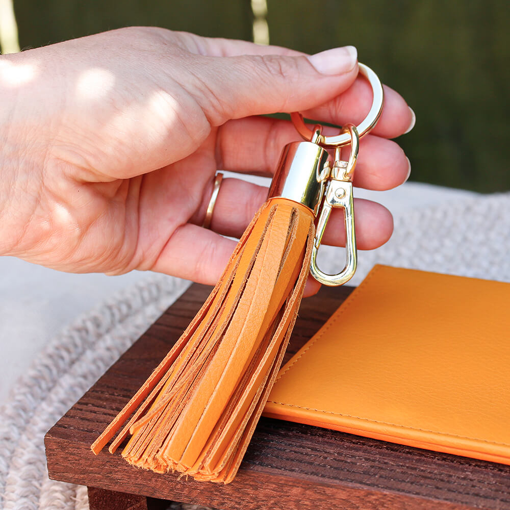 Leather Tassel Keychain - Eden