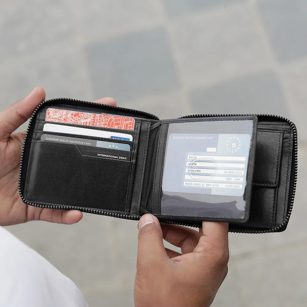 Zip Around Leather Wallet &#8211; Carlos Alperto Black 01