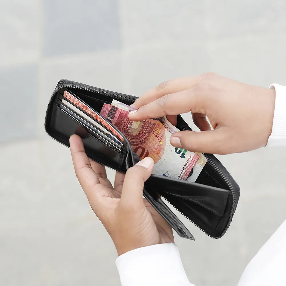Zip Around Leather Wallet &#8211; Carlos Alperto Black 02