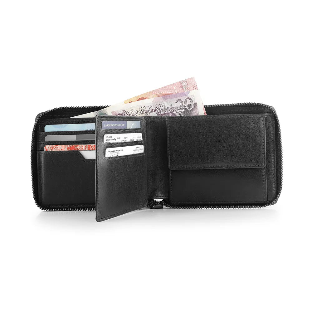Zip Around Leather Wallet - Carlos Alperto