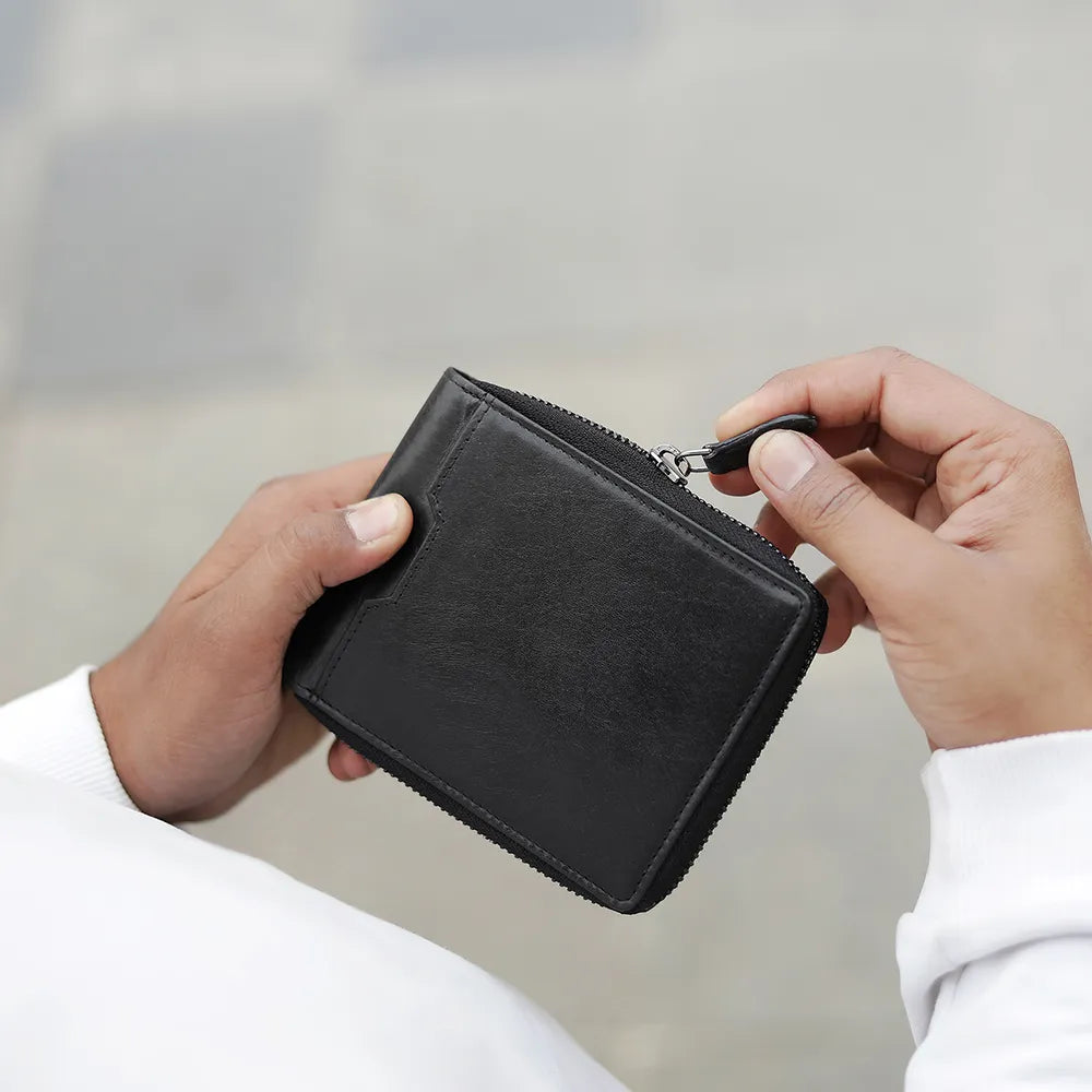 Zip Around Leather Wallet &#8211; Carlos Alperto Black 06