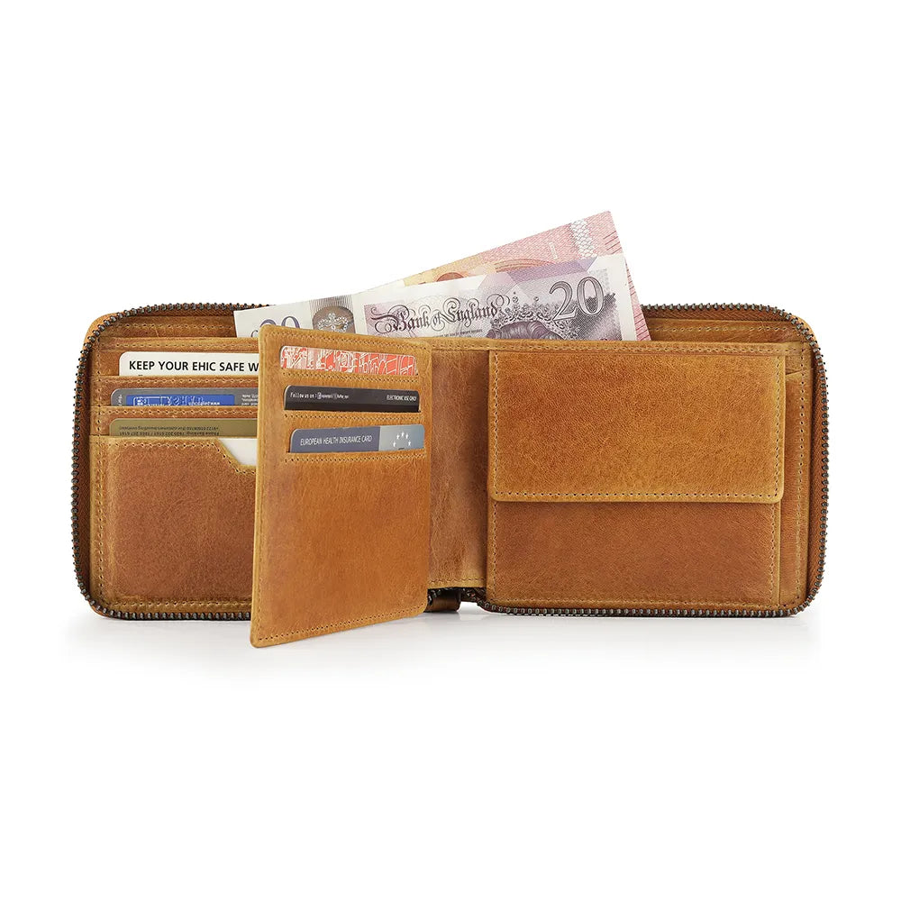 Zip Around Leather Wallet - Carlos Alperto