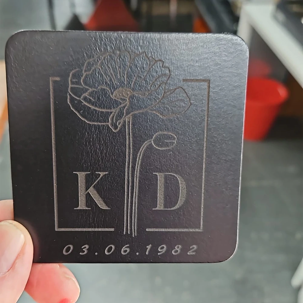 Personalised leather coasters gift idea