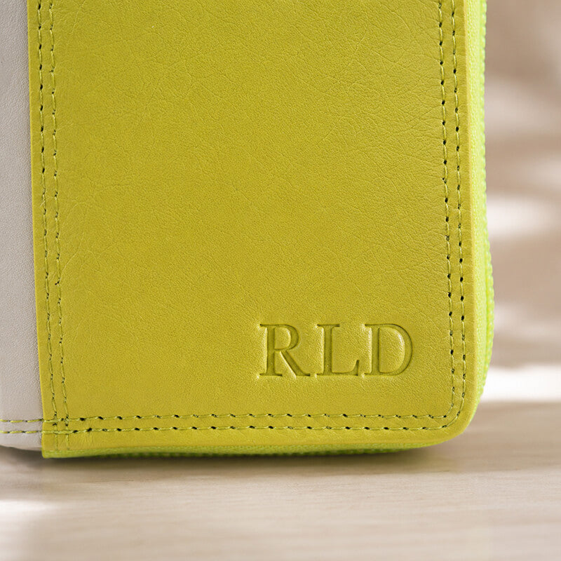 Credit Card Holder Accordion Leather Wallet with Zipper